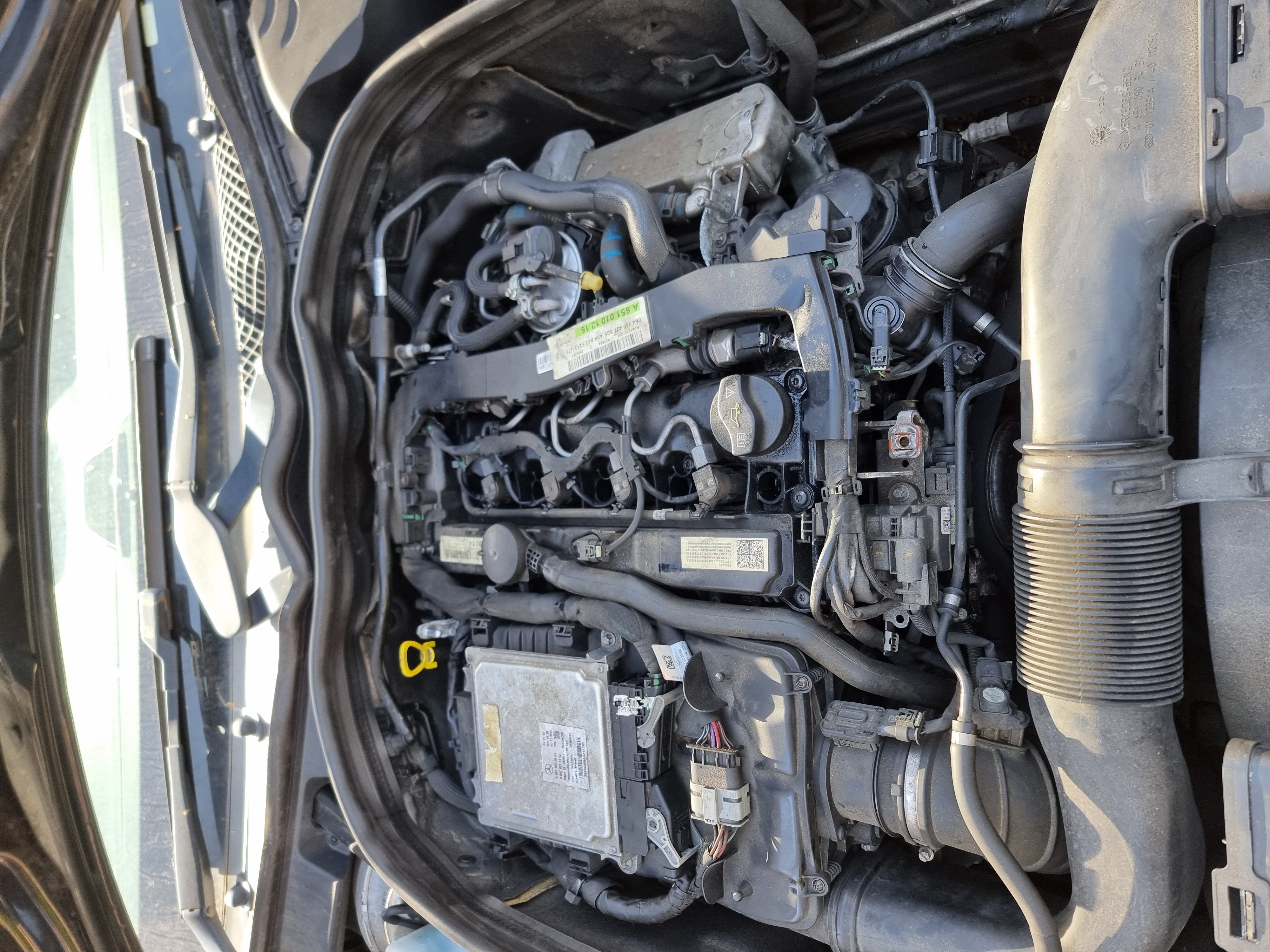 Engine bay before further mechanical work